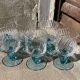 Set of 6 liqueur glasses in transparent blue bicoloured portieux glass