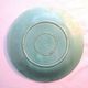 Green background dabbling plate, Art Deco Salins, parakeet and pink lavaters