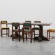 French Refectory Style Oak Dining Table with Turned Double Pedestal Base, 2
