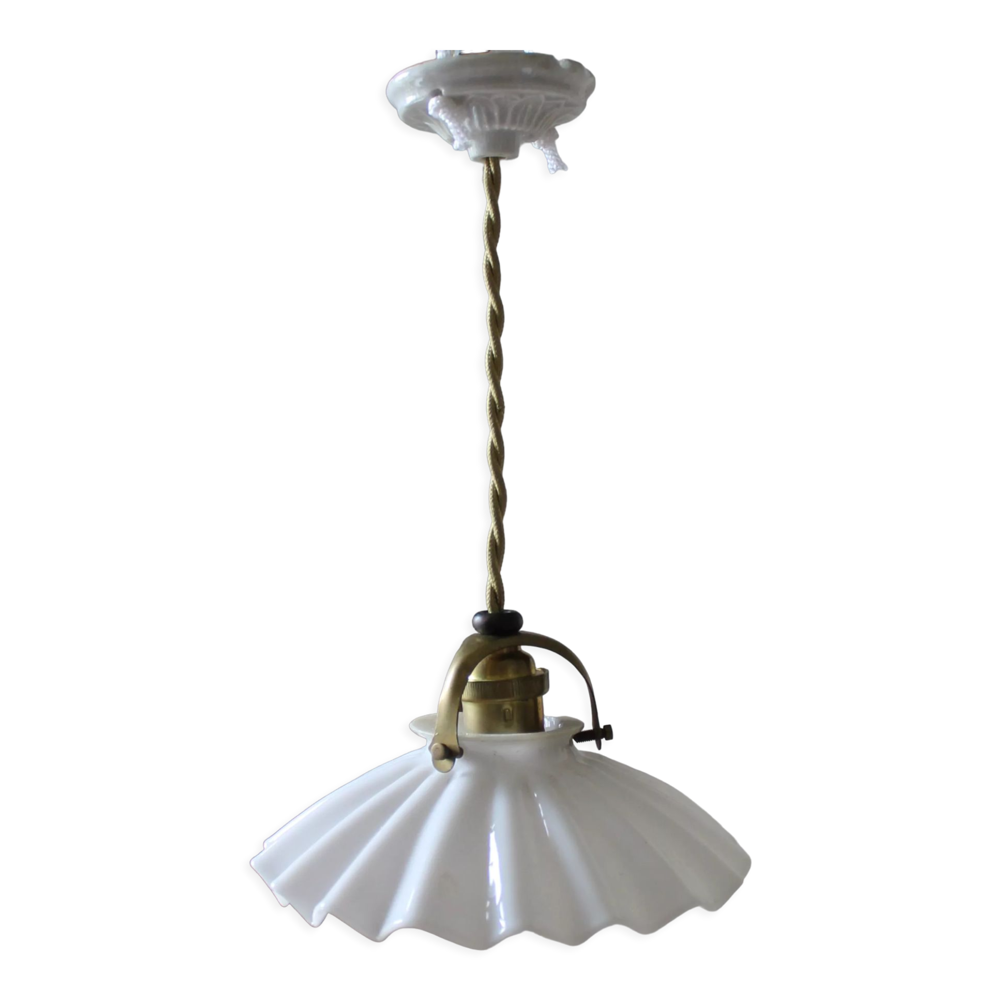 Vintage pendant lamp in opaline