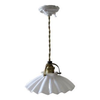 Vintage pendant lamp in opaline