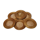 Ensemble de dessous d'assiettes en rotin osier