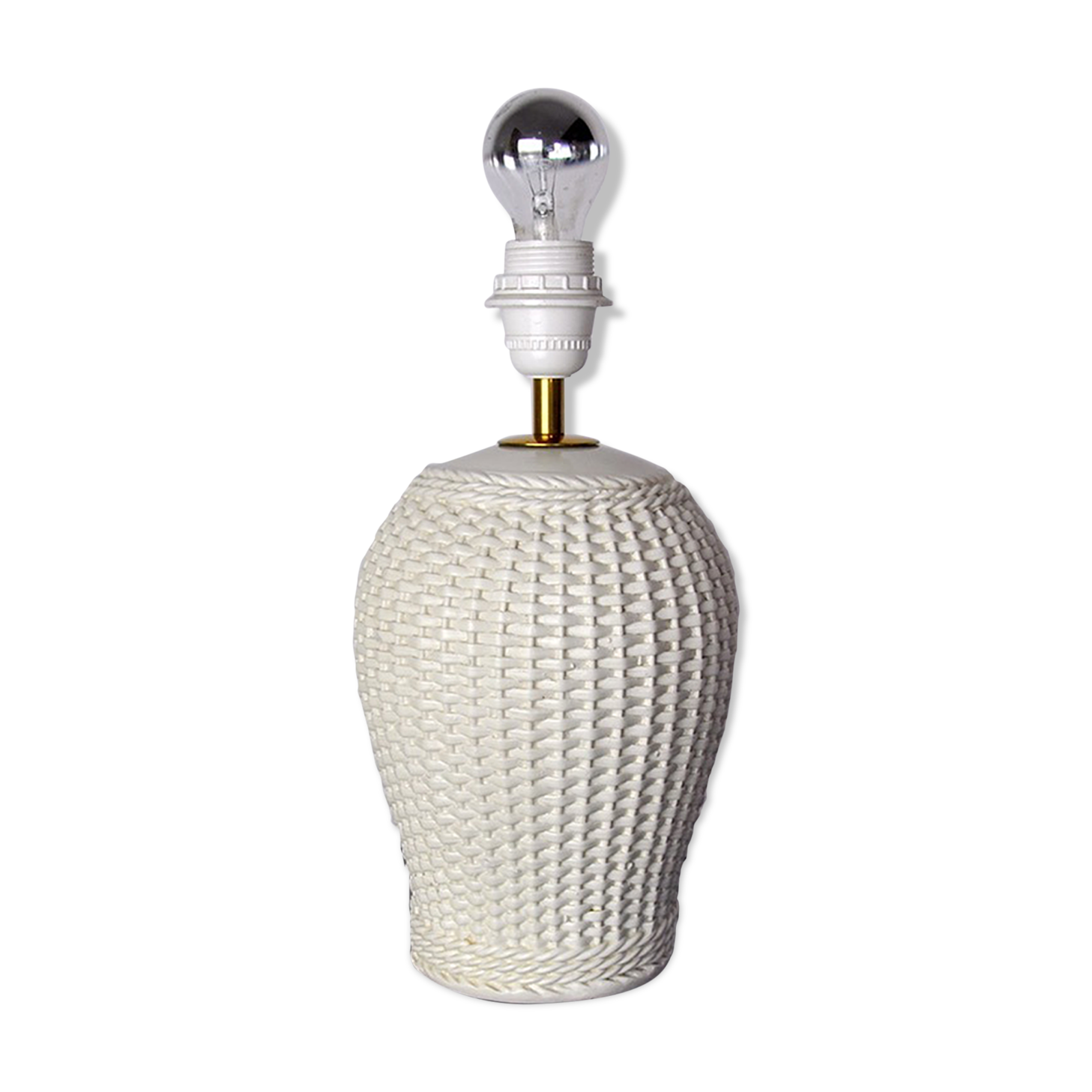 White ceramic "bamboo" lamp, Hollywood Regency, Italy, 1970