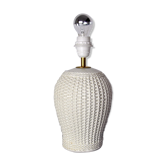 Lampe  "bambou" en céramique blanche, Hollywood Regency, Italie, 1970