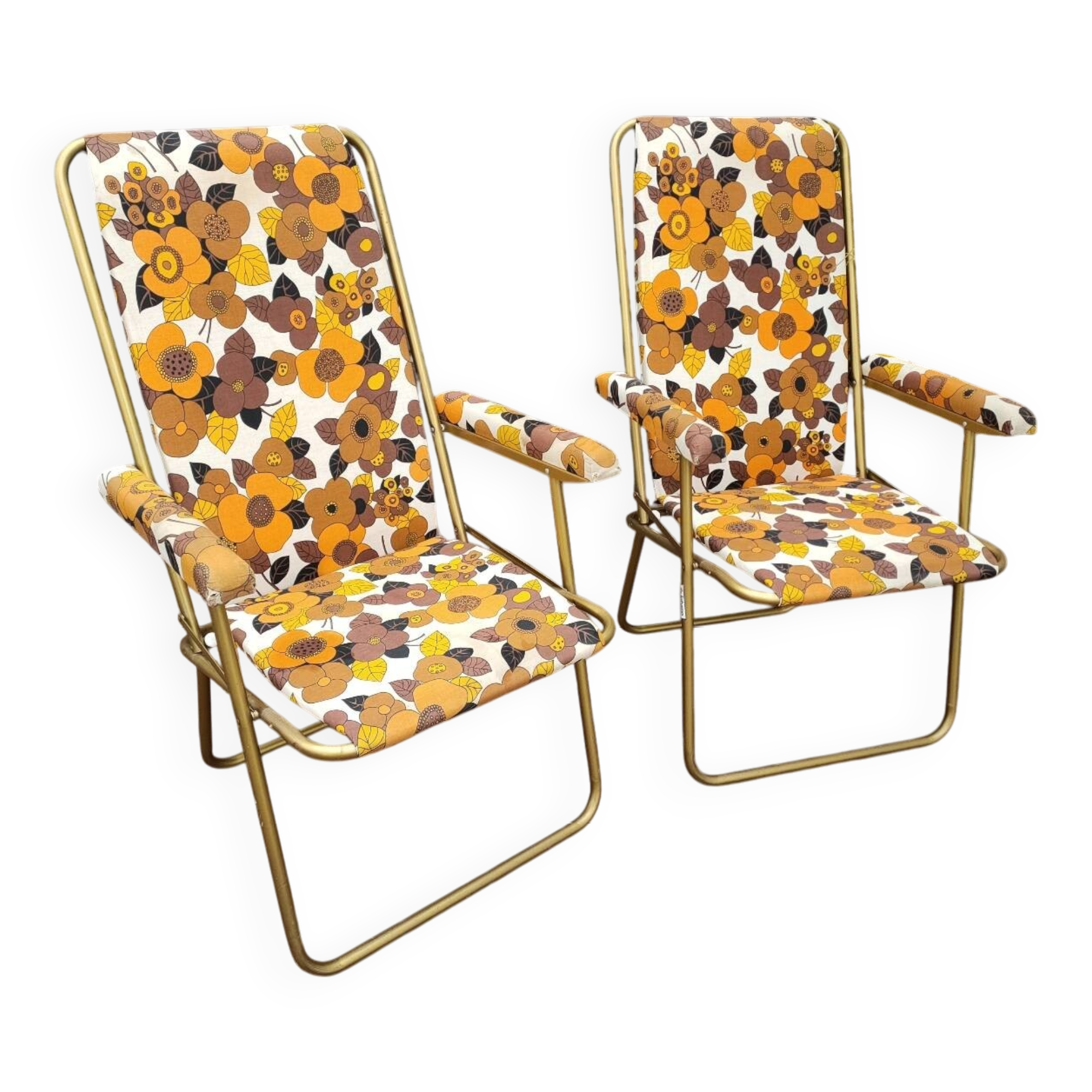Paire de chaises de camping pliantes Lafuma vintage