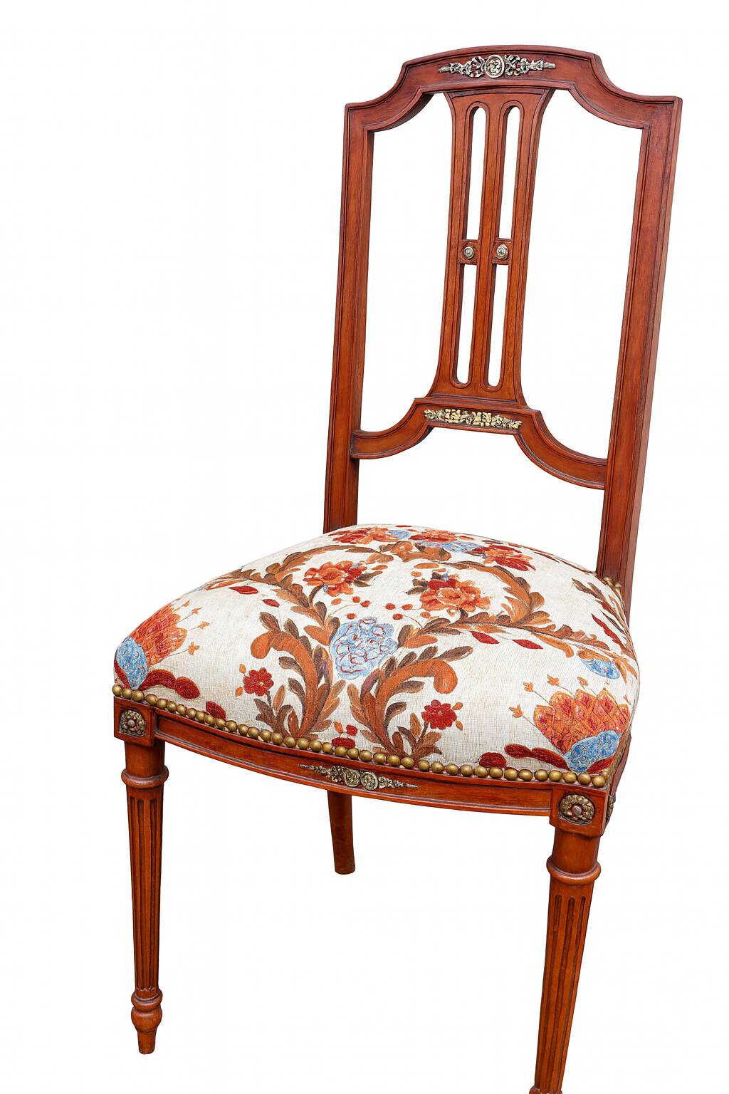 Pair of Louis XVI Napoleon III Chairs Mahogany 1920s Valet de chambre