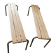 Paire de bancs d'école vintage métal et bois