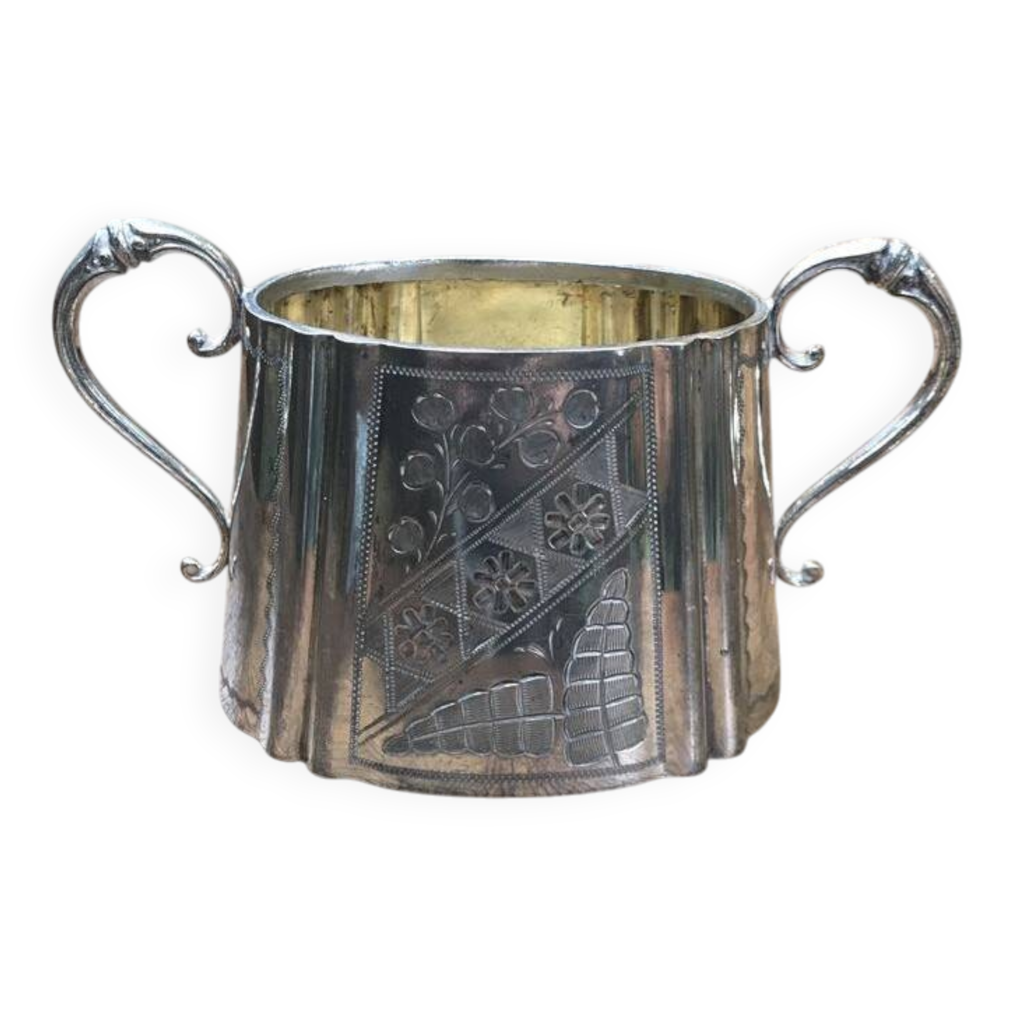 Silver-plated sugar bowl