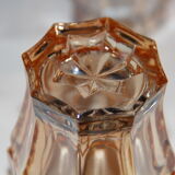Verseuse et ses quatre verres rose orangé