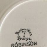 8 assiettes à dessert Badonviller, série Robinson