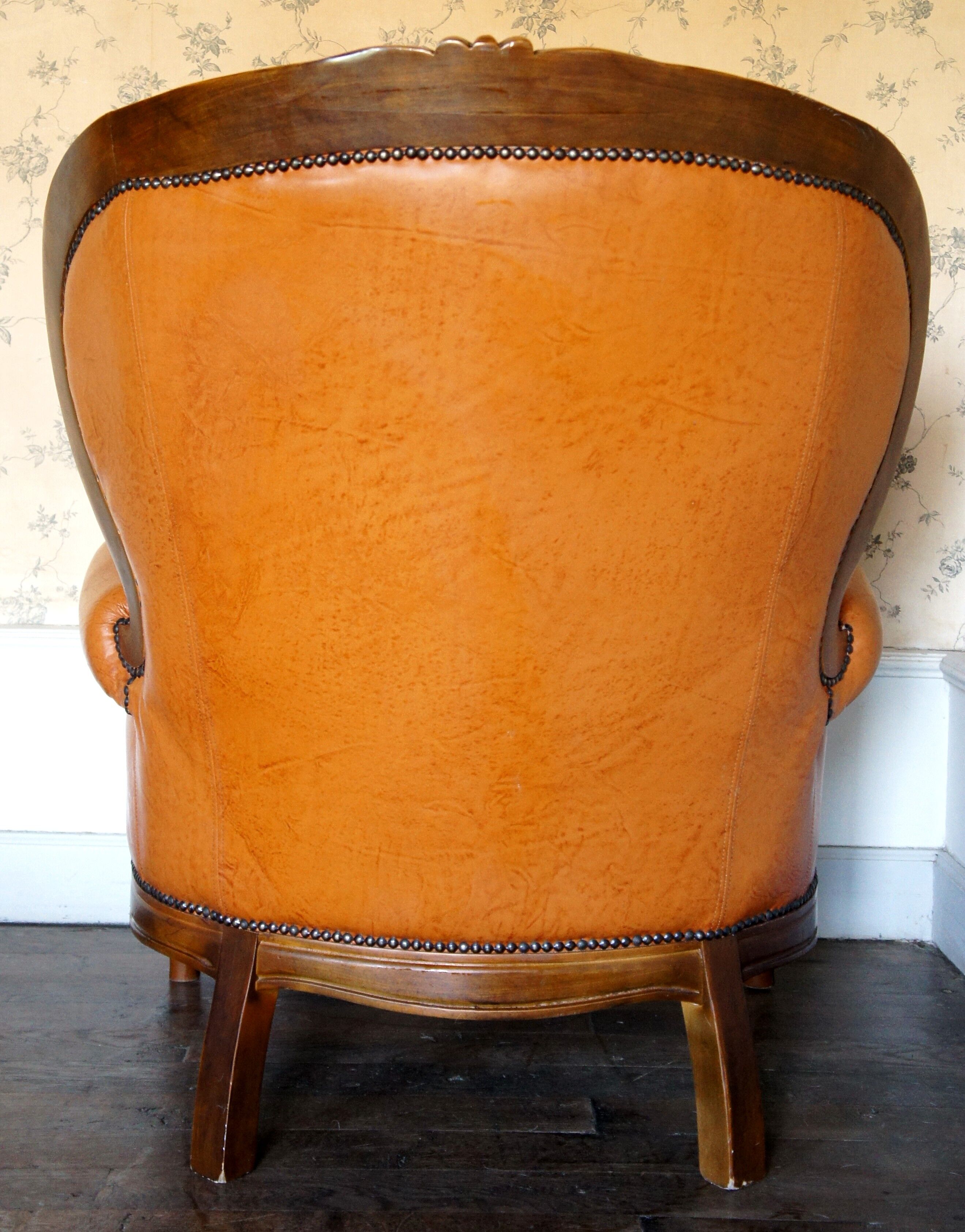 Cognac leather armchair "Ilsat Salotti" Italy circa 1980