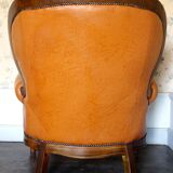 Cognac leather armchair "Ilsat Salotti" Italy circa 1980