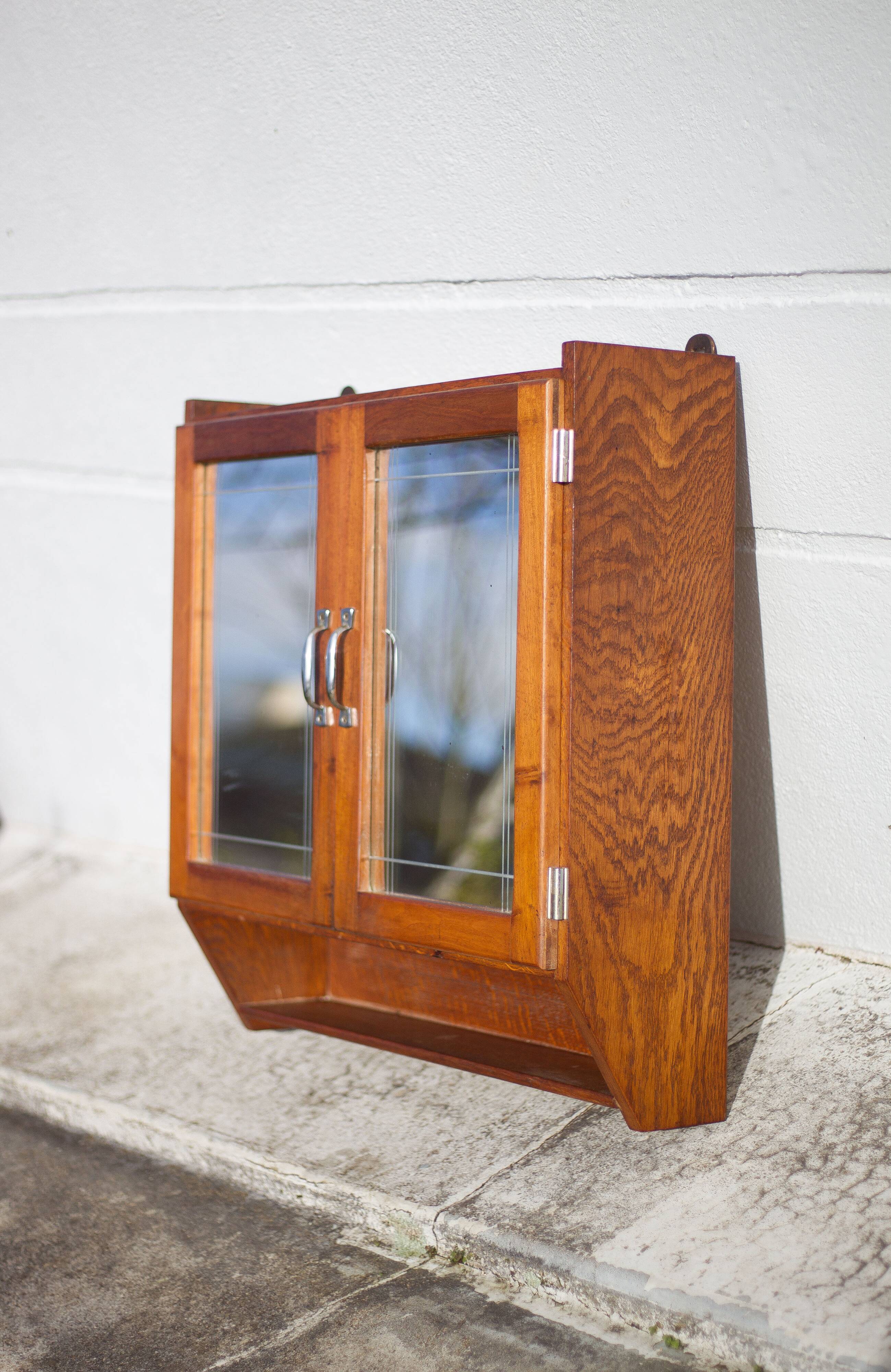 Art deco bathroom cabinet, vintage art deco wall-mounted Medicine Cabinet, 2 doors