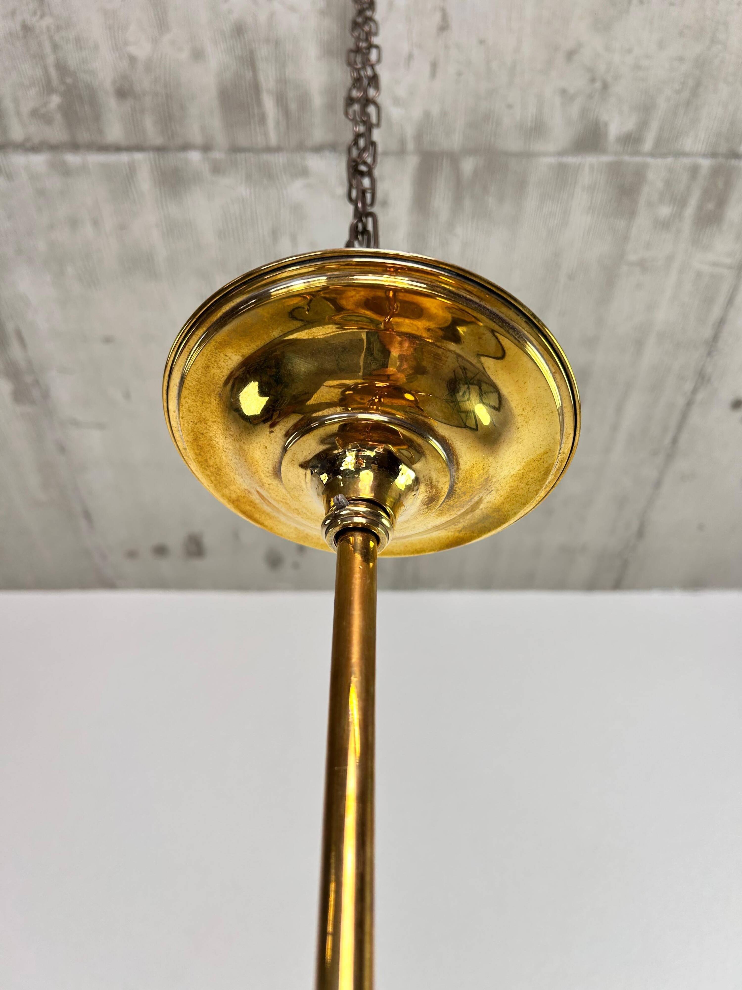 Lustre en laiton de la sécession viennoise par Dagobert Peche