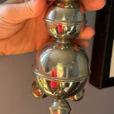 Set of 2 chrome Swedish chandeliers, 1960s style.