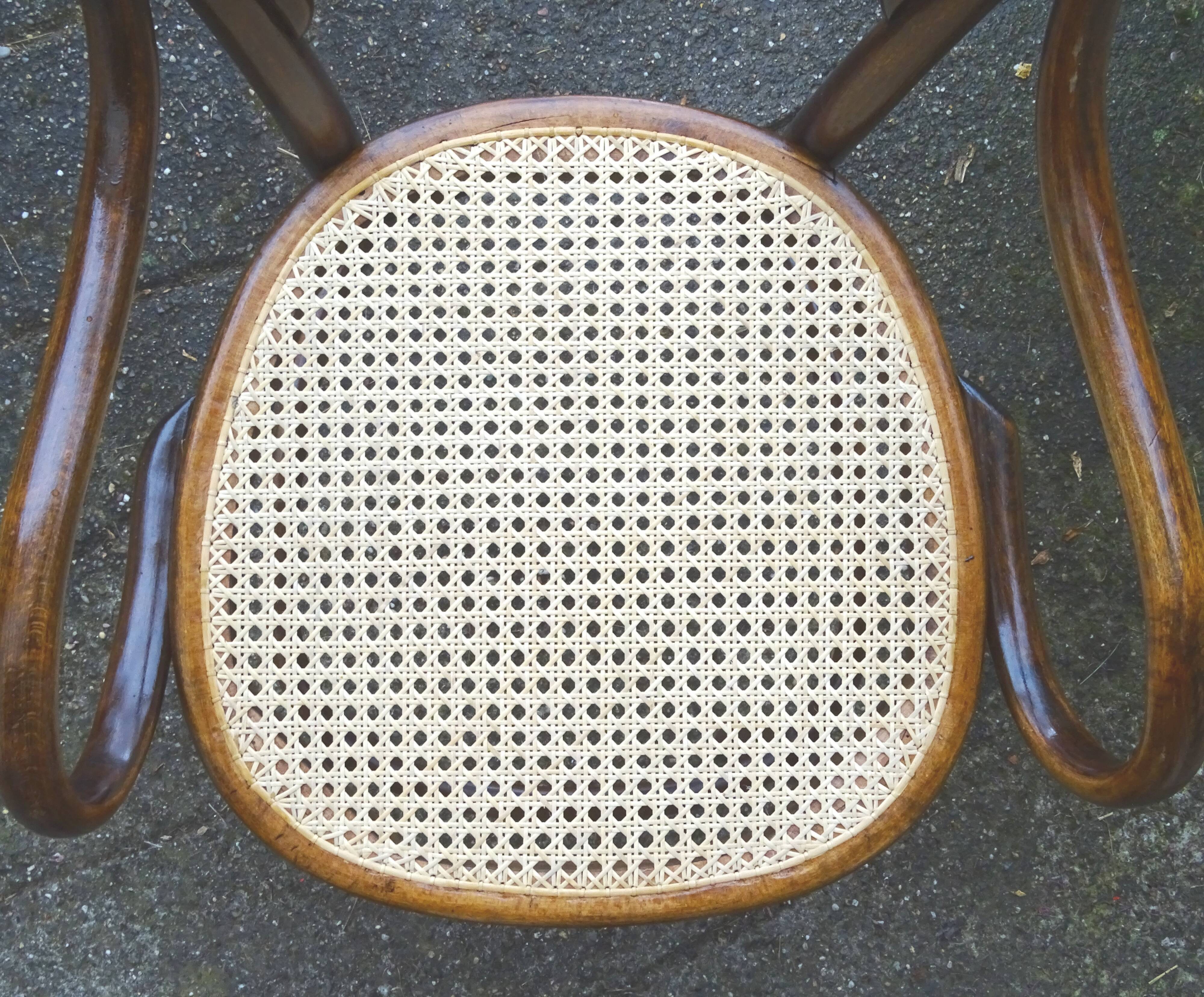 Cane bistro armchair N°14, by Hofmann 1895, Art Nouveau.