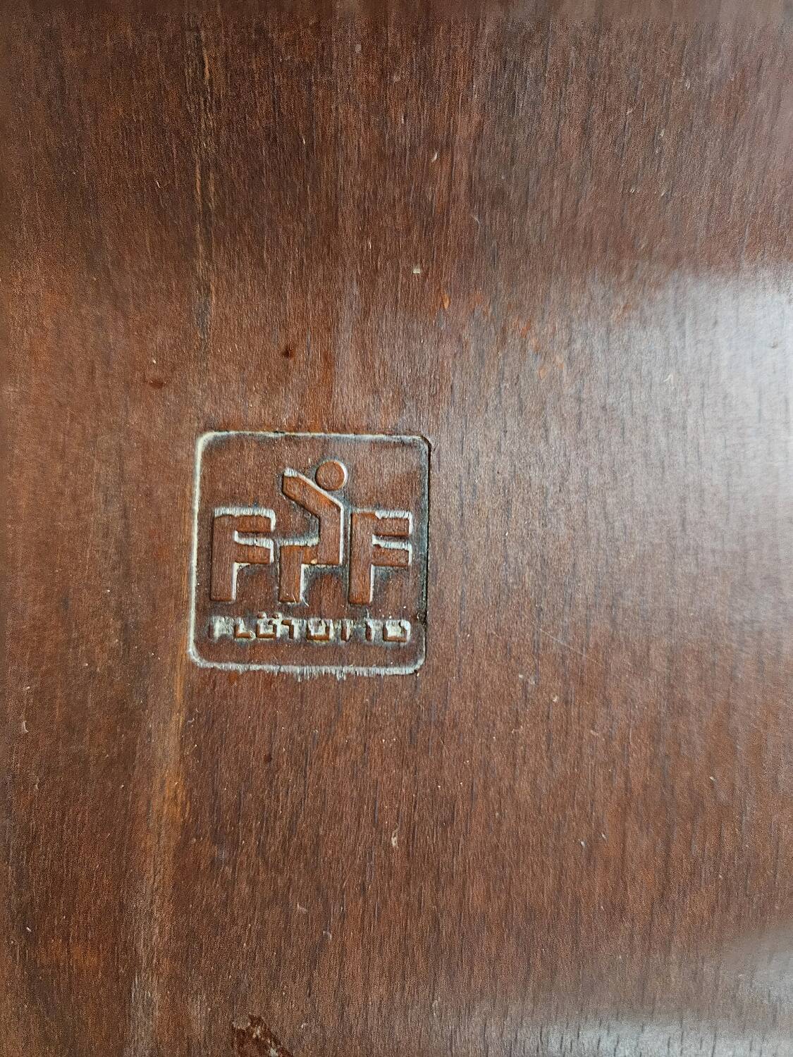 Set of 6 Flötotto pagwood stackable chairs 1960