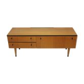 Black-gloved 50s varnished wooden sideboard