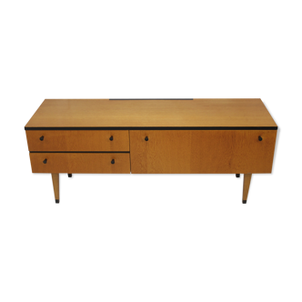Black-gloved 50s varnished wooden sideboard