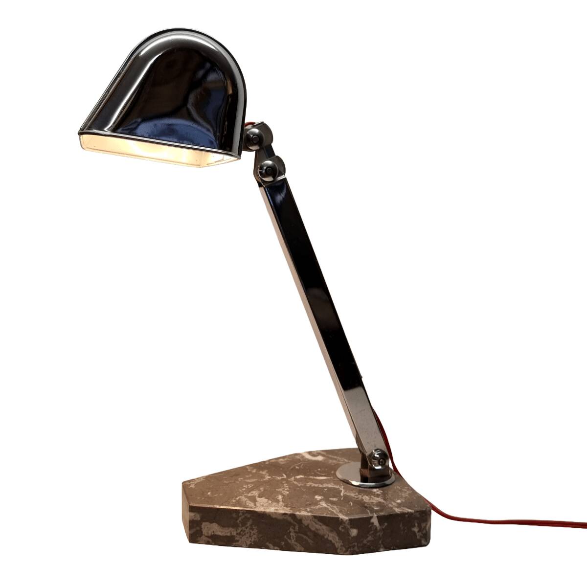 French Fare Art Deco Desk Lamp Chrome, 1930s