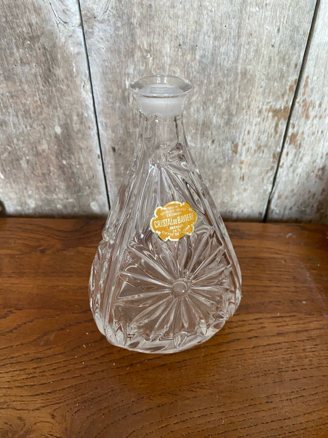 Antique Bavarian Crystal Liqueur Decanter Vintage Cut Crystal #B667