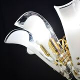 Murano white glass petal chandelier