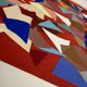 Helmut Dittmann – Geometric Abstract Collage, Vivid Multicolour on Red 1987