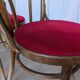 Set of 4 Vintage Bentwood Bistro Chairs, Red Upholstery
