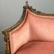 Louis XVI style canapé in carved wood and velvet, 20th century