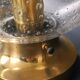 2 lampes de table globes bullés et laiton Limburg 1970