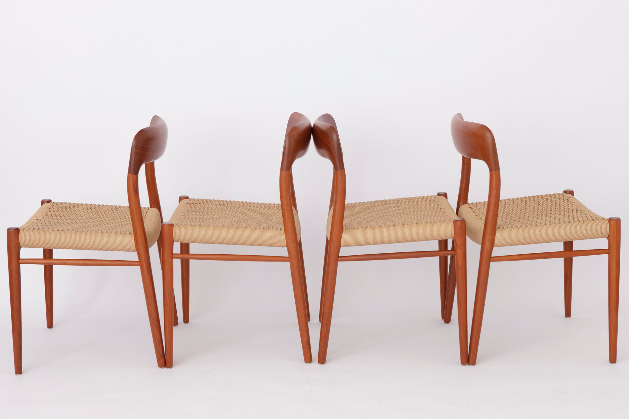 Set of 4 teak chairs by Niels Otto Moller model 75 for JL Moller