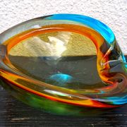 Murano Somerso glass ashtray, vintage decor