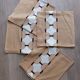5 napkins 49x49 cm beige with geometric pattern, vintage