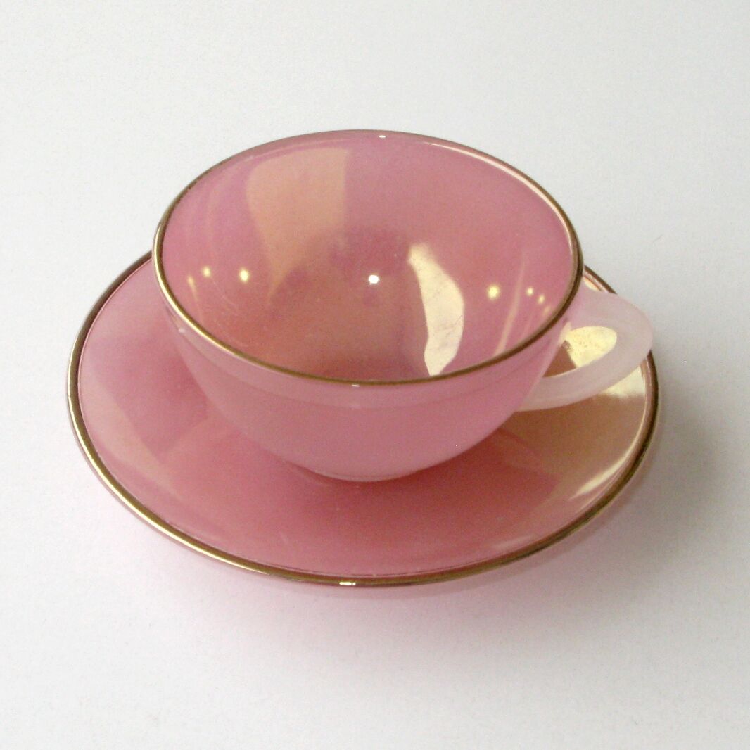 Iridescent Opaline Coffee Service Color – 6 Cups and 6 Under Cups Mod. Harlequin