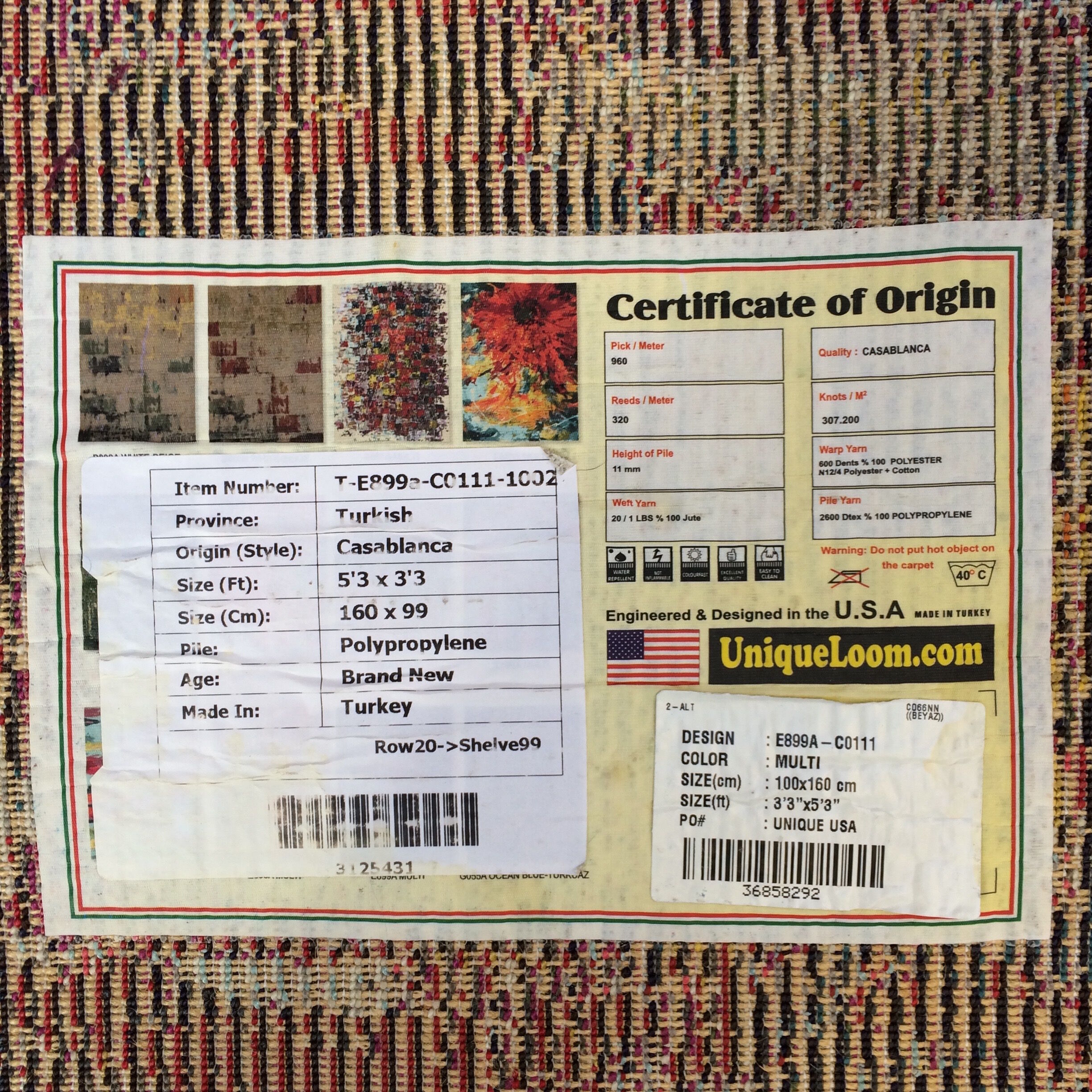 Carpet 160x99cm Casablanca