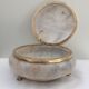 Lot of white marble object - 2 boxes and 1 candlestick