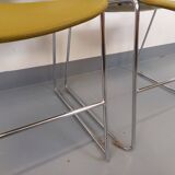 2 vintage Max Stacker Steelcase plastic and chrome stacking chairs
