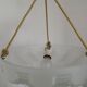 Vintage French 1930s Art Deco Gometric White Glass Ceiling Light