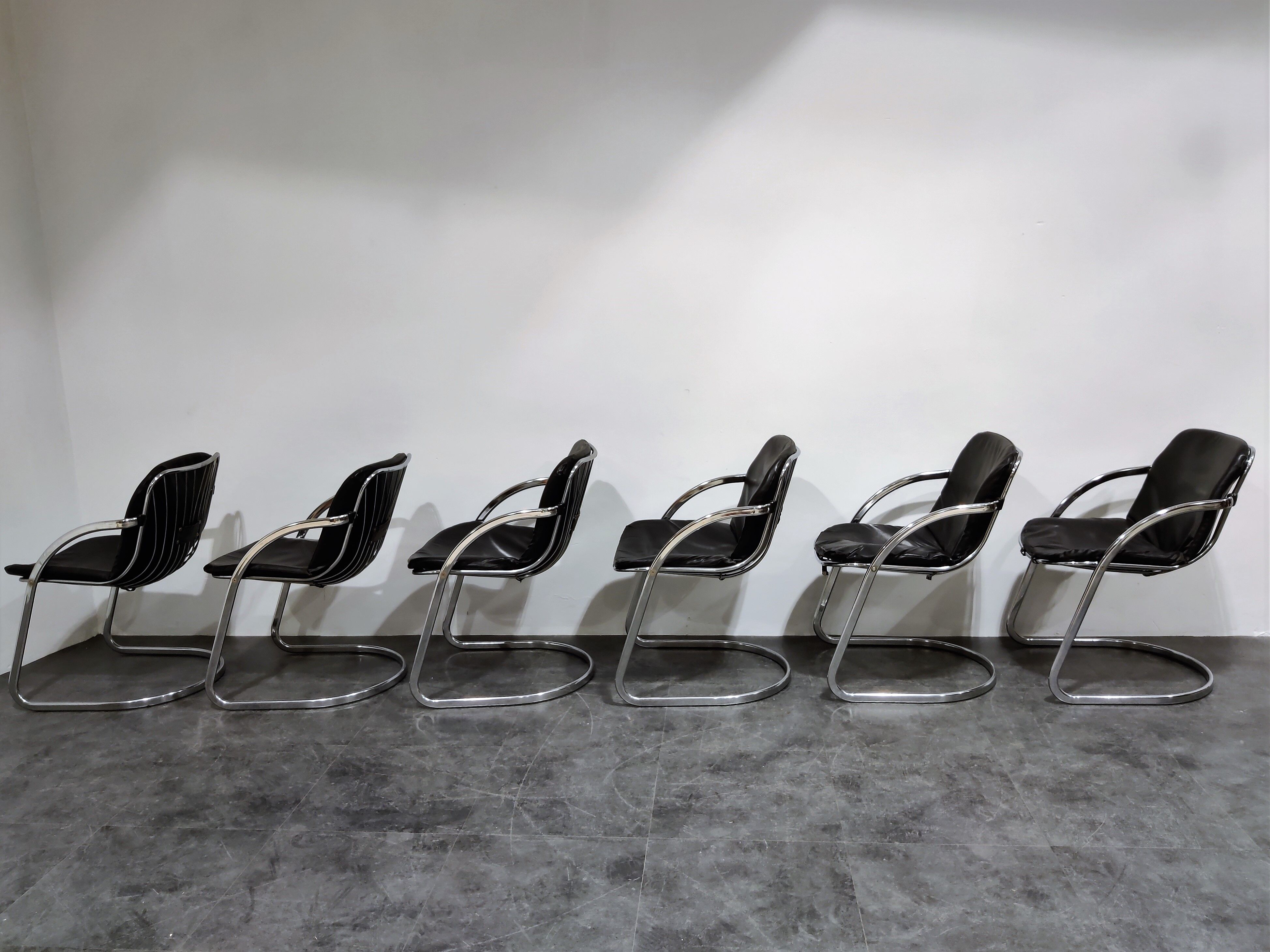 Set of 6 Gastone Rinaldi Dining chairs, 1970s