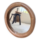 Woven wicker round mirror 1960