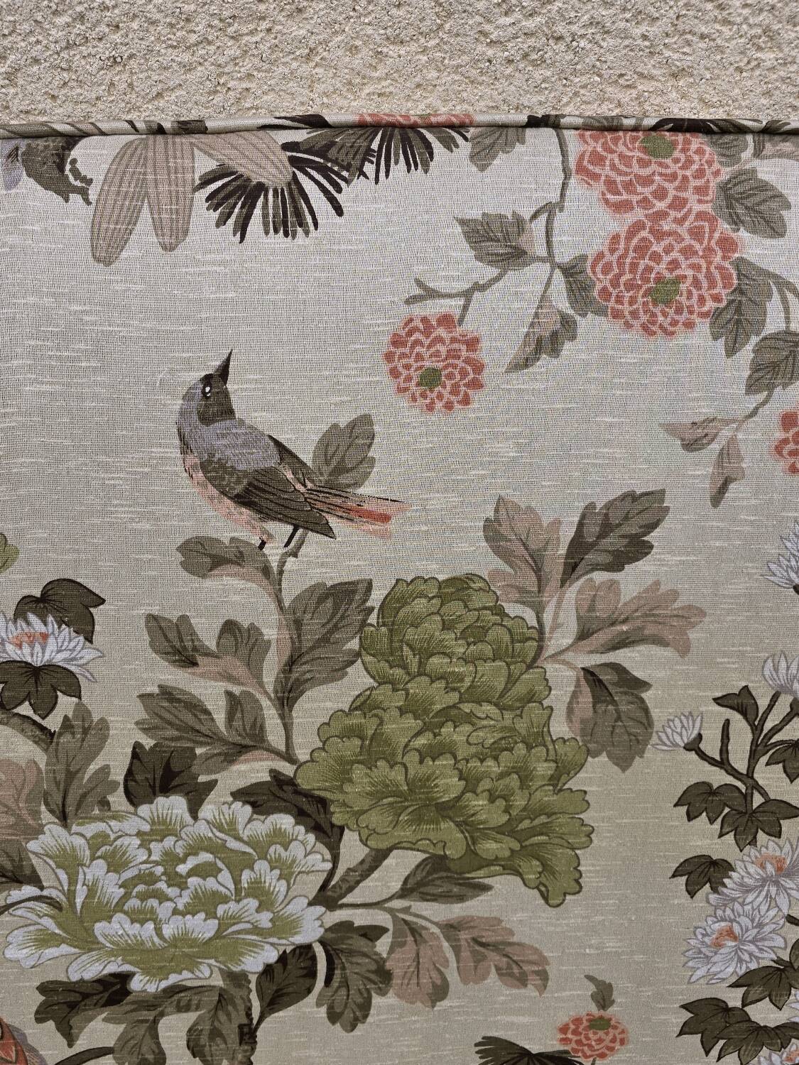 Vintage fabric headboard