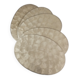 Set of 5 placemats and 12 coasters shell Capiz