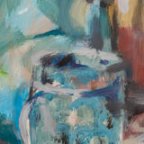 Still Life with a Lemon, Mixed Media on Thick Paper, 93 x 79 cm