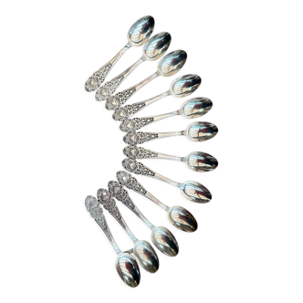 Lot de 12 cuillères en argent breton