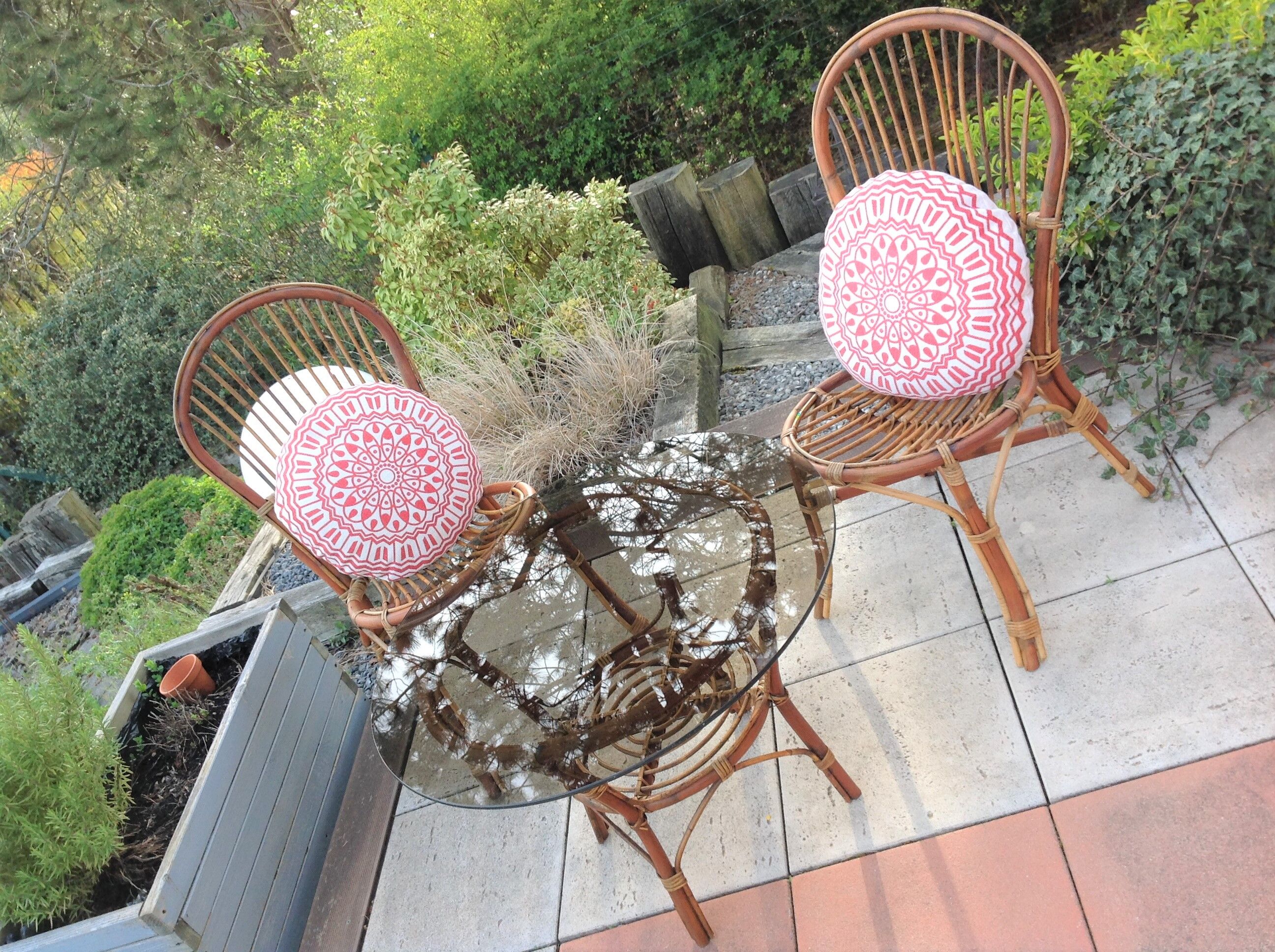 Rattan garden furniture / vintage 60s-70s