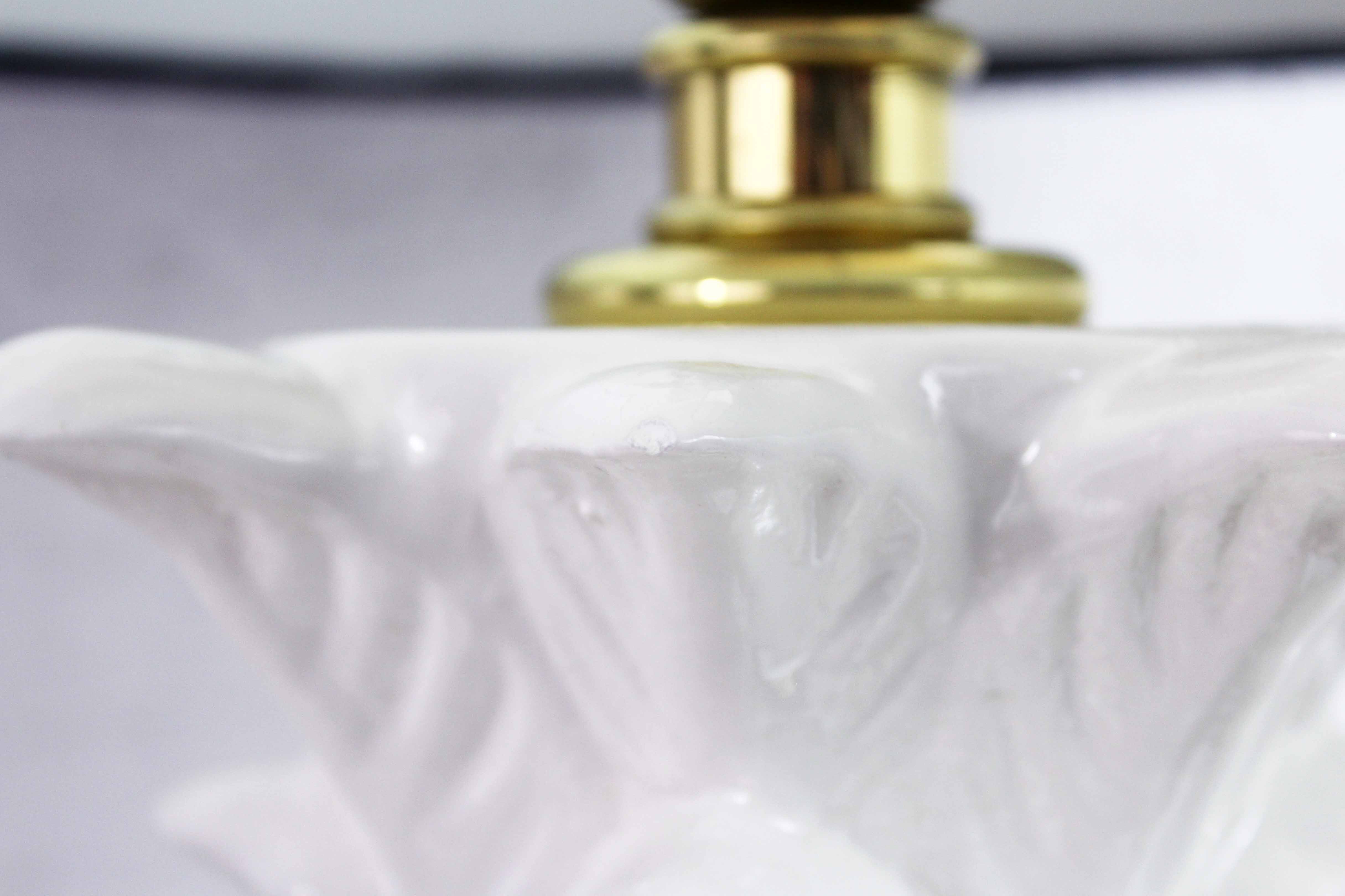 Table lamp ananas ceramic and brass 70s