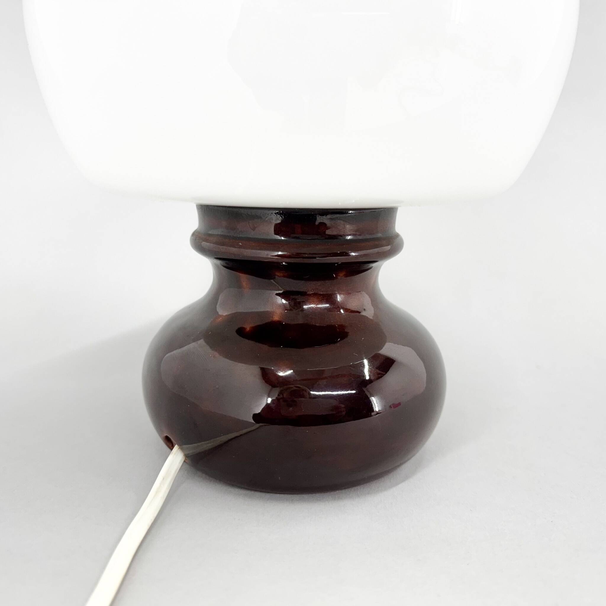 Lampe de table vintage en verre et céramique, 1960