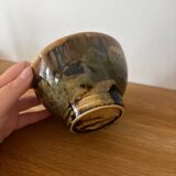 Vintage set of 3 glazed stoneware bowls Morvan pottery and other signature to iden