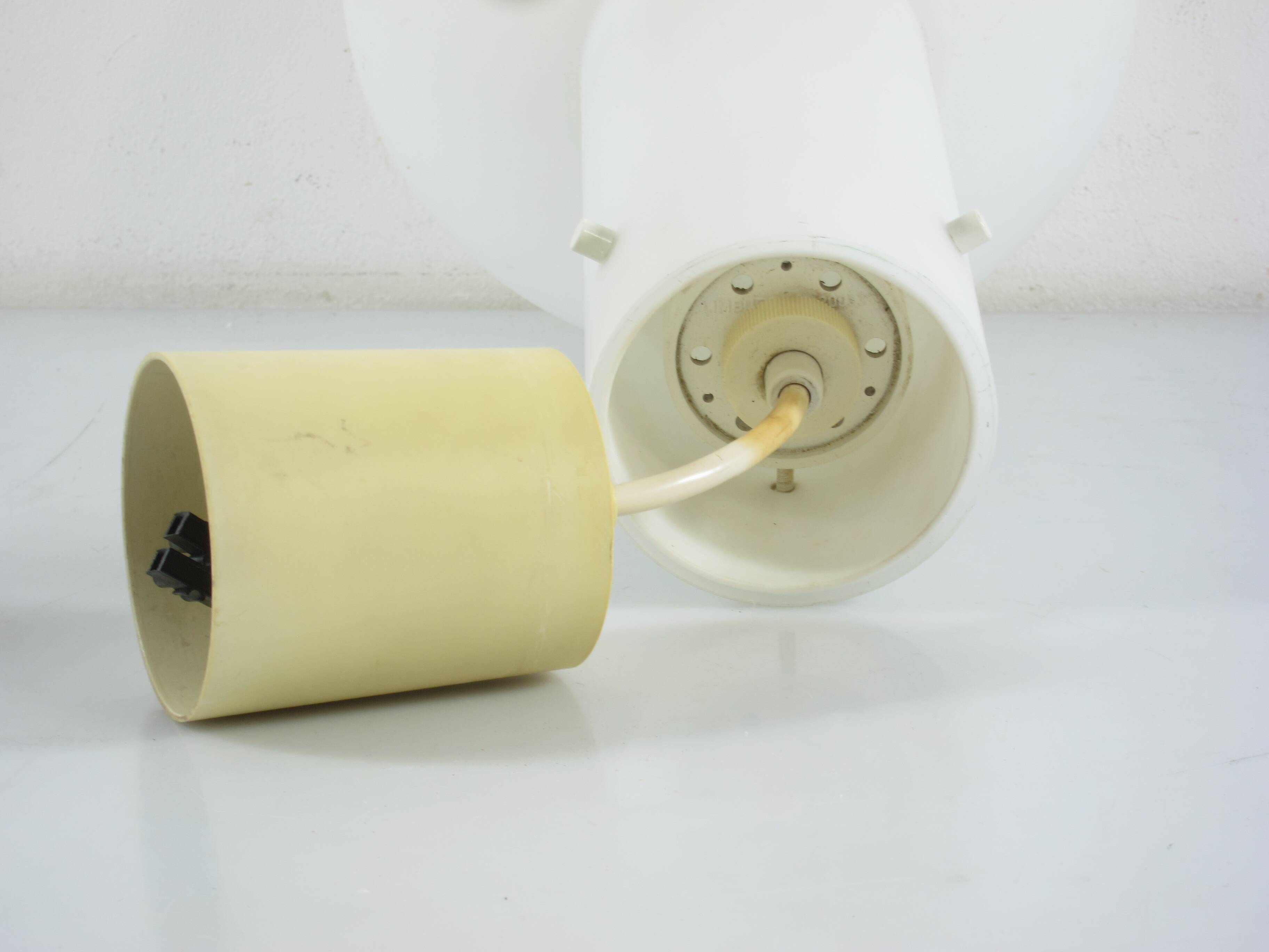 Large opaline glass pendant lamp, Limburg Lighting, 1970s