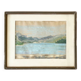 Painting "Mountain Lake", Pastel on paper, framed